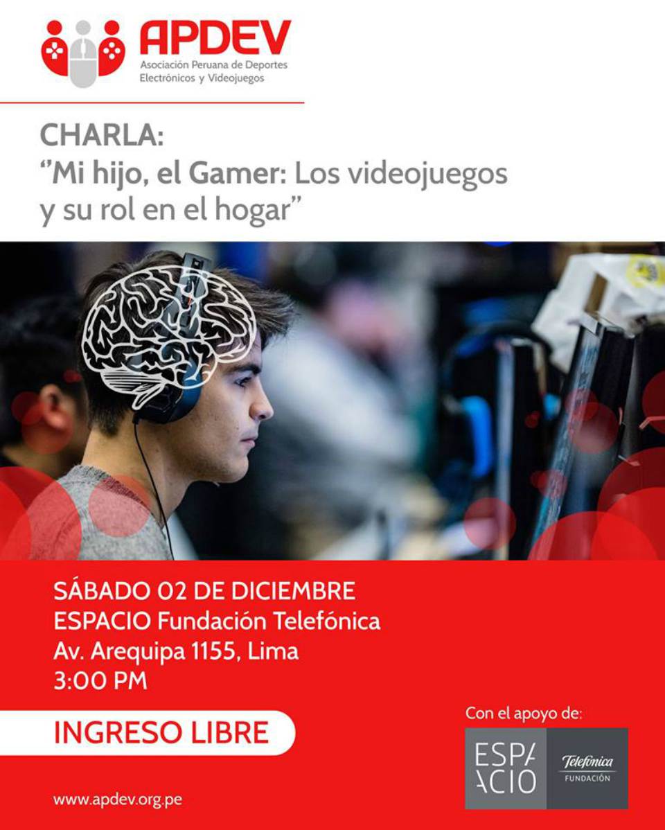 APDEV presenta: "Mi hijo el Gamer, los videojuegos y su rol en el hogar"